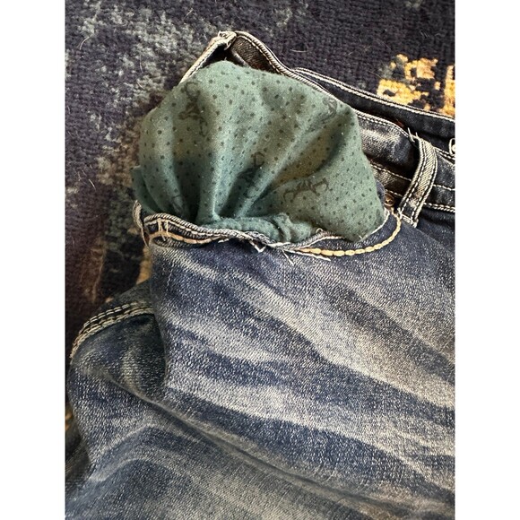 Platini Men’s Western Bootcut Embroidered Blue Jeans Size 38 X 30 - Picture 12 of 12